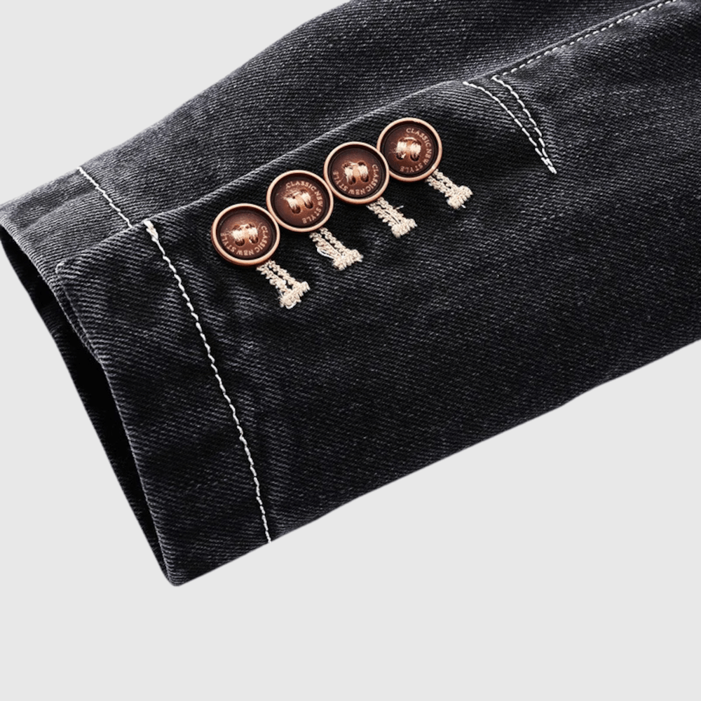 Urban Denimjacka med Vintage Tvätt och Skräddarsydd Passform - STILUNA