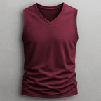 V - ringad Tanktop i Modal och Bomull – Slim Fit, Ärmlös, Mjuk och Stretchig Träningstop - STILUNA