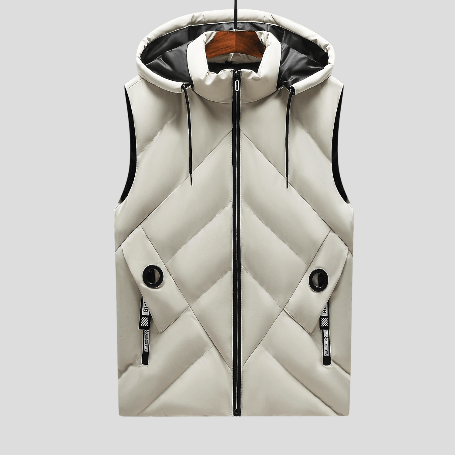 Vadderad Västar i Bomull med Hög Krage och Dragkedja – Aspen Design - STILUNA