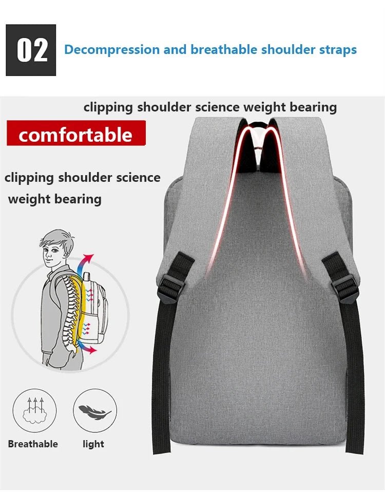 Vattentät Oxford Laptop Ryggsäck 15.6 Tum: Lås Upp Hög Kapacitet Med USB Laddningsport För Affärsresor Och Skola - STILUNA