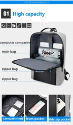 Vattentät Oxford Laptop Ryggsäck 15.6 Tum: Lås Upp Hög Kapacitet Med USB Laddningsport För Affärsresor Och Skola - STILUNA