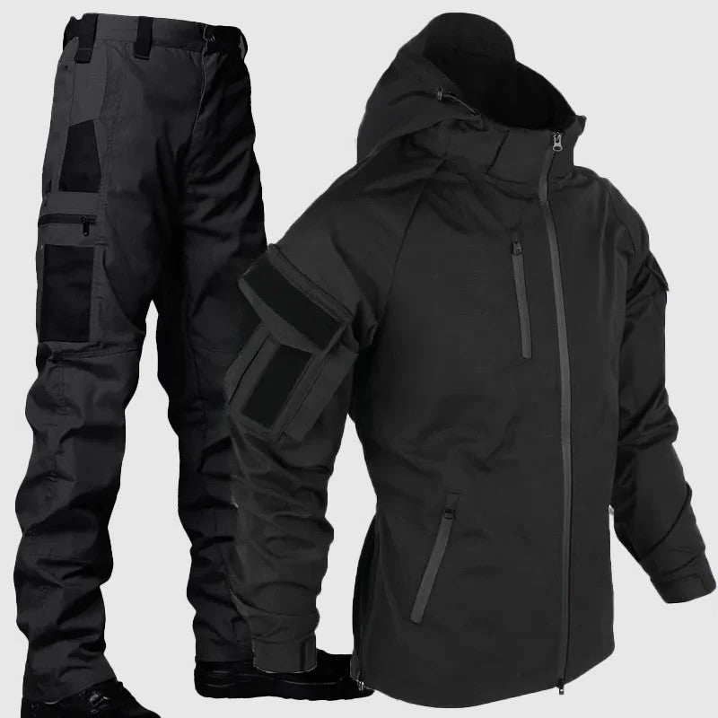 Vattentätt Taktiskt Set med Hög Krage och Förstärkta Byxor - STILUNA