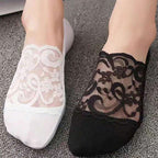 Ventilerande Blommiga Strumpor i Mjuk Bomull för Vår och Sommar – Fotledslängd, Flera Färger - STILUNA