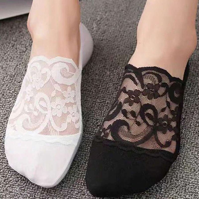 Ventilerande Blommiga Strumpor i Mjuk Bomull för Vår och Sommar – Fotledslängd, Flera Färger - STILUNA