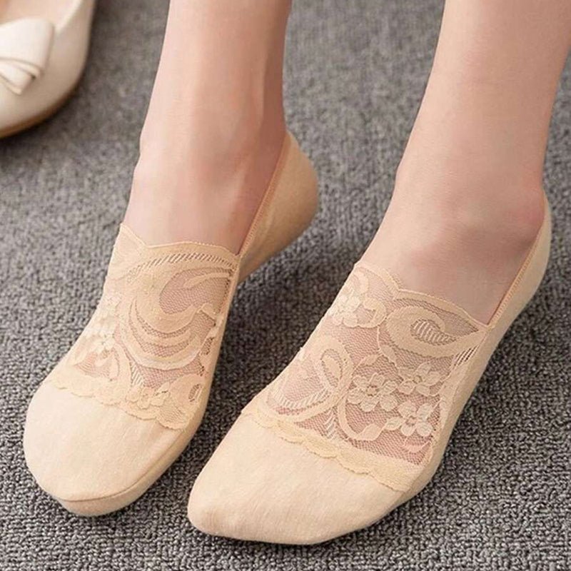 Ventilerande Blommiga Strumpor i Mjuk Bomull för Vår och Sommar – Fotledslängd, Flera Färger - STILUNA