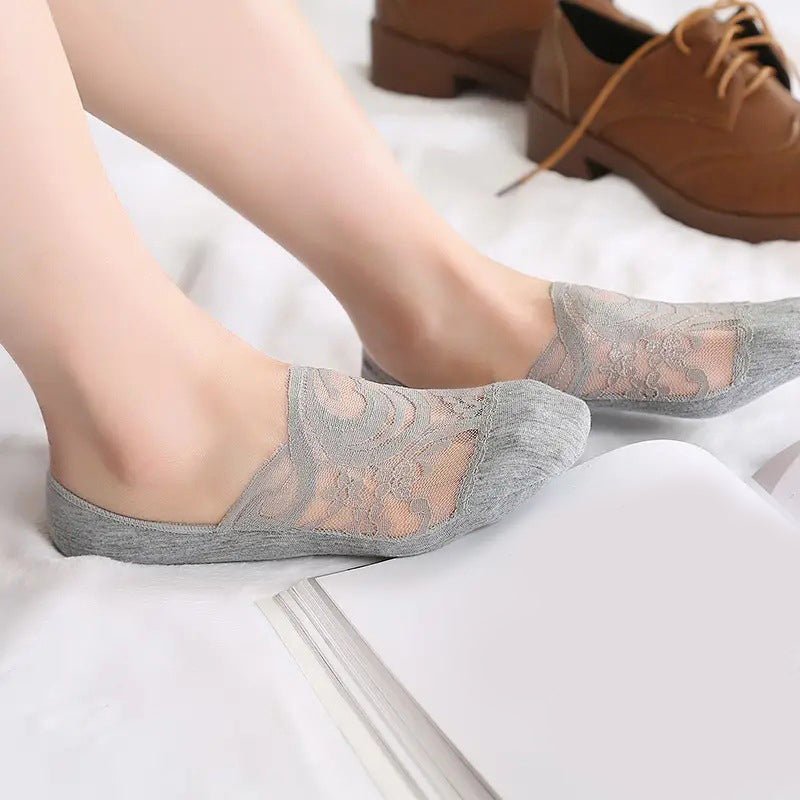 Ventilerande Blommiga Strumpor i Mjuk Bomull för Vår och Sommar – Fotledslängd, Flera Färger - STILUNA