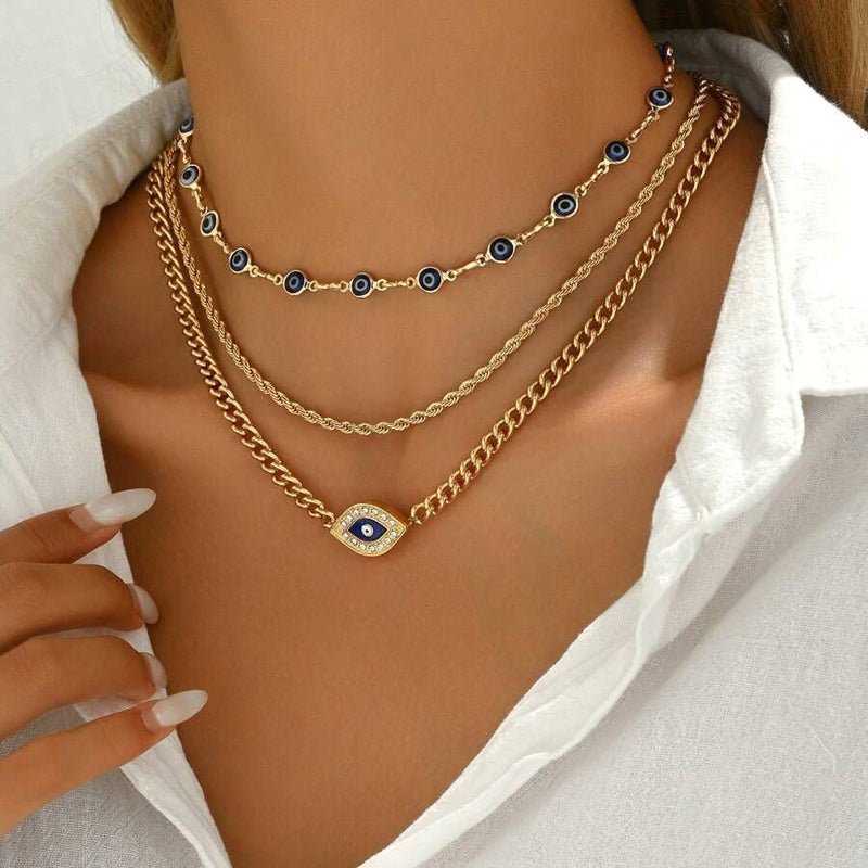 Vintage Bohemiskt Hänge Halsband i Legering med Strass – Justerbar Längd - STILUNA