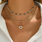 Vintage Bohemiskt Hänge Halsband i Legering med Strass – Justerbar Längd - STILUNA