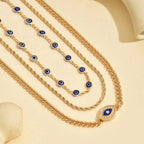 Vintage Bohemiskt Hänge Halsband i Legering med Strass – Justerbar Längd - STILUNA