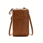 Vintage Casual Axelväska i PU med Dragkedja – 18 cm x 11 cm - STILUNA