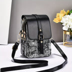 Vintage Casual Axelväska i PU med Dragkedja och Magnetisk Spänne – 19 cm x 13 cm - STILUNA