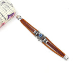 Vintage Flätat Läderarmband Herr i Legering – 21 cm Vävt Armband för Tidlös Stil - STILUNA