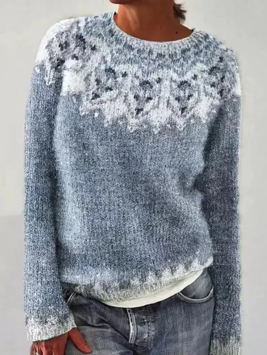 Vintage Stickad Tröja Dam i Mjuk Knit med Avslappnad Passform – Nina Sweater för Komfort och Stil - STILUNA