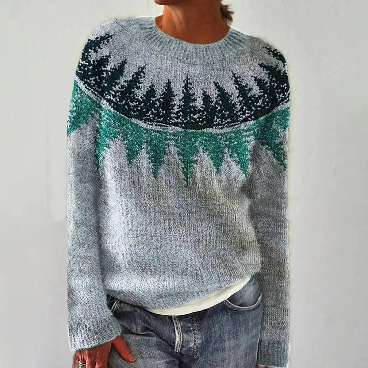 Vintage Stickad Tröja Dam i Mjuk Knit med Avslappnad Passform – Nina Sweater för Komfort och Stil - STILUNA