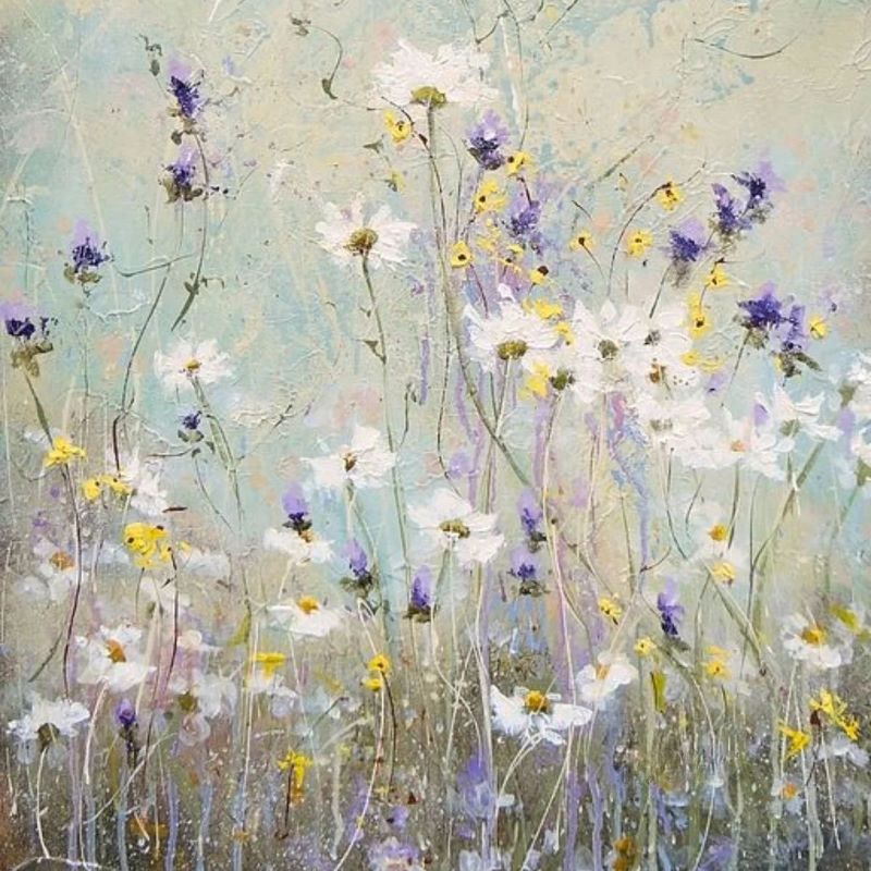 Vintage T-Shirt med Blommigt Tryck – Kortärmad V - Ringning i Bomull och Polyester för Vår och Sommar - STILUNA