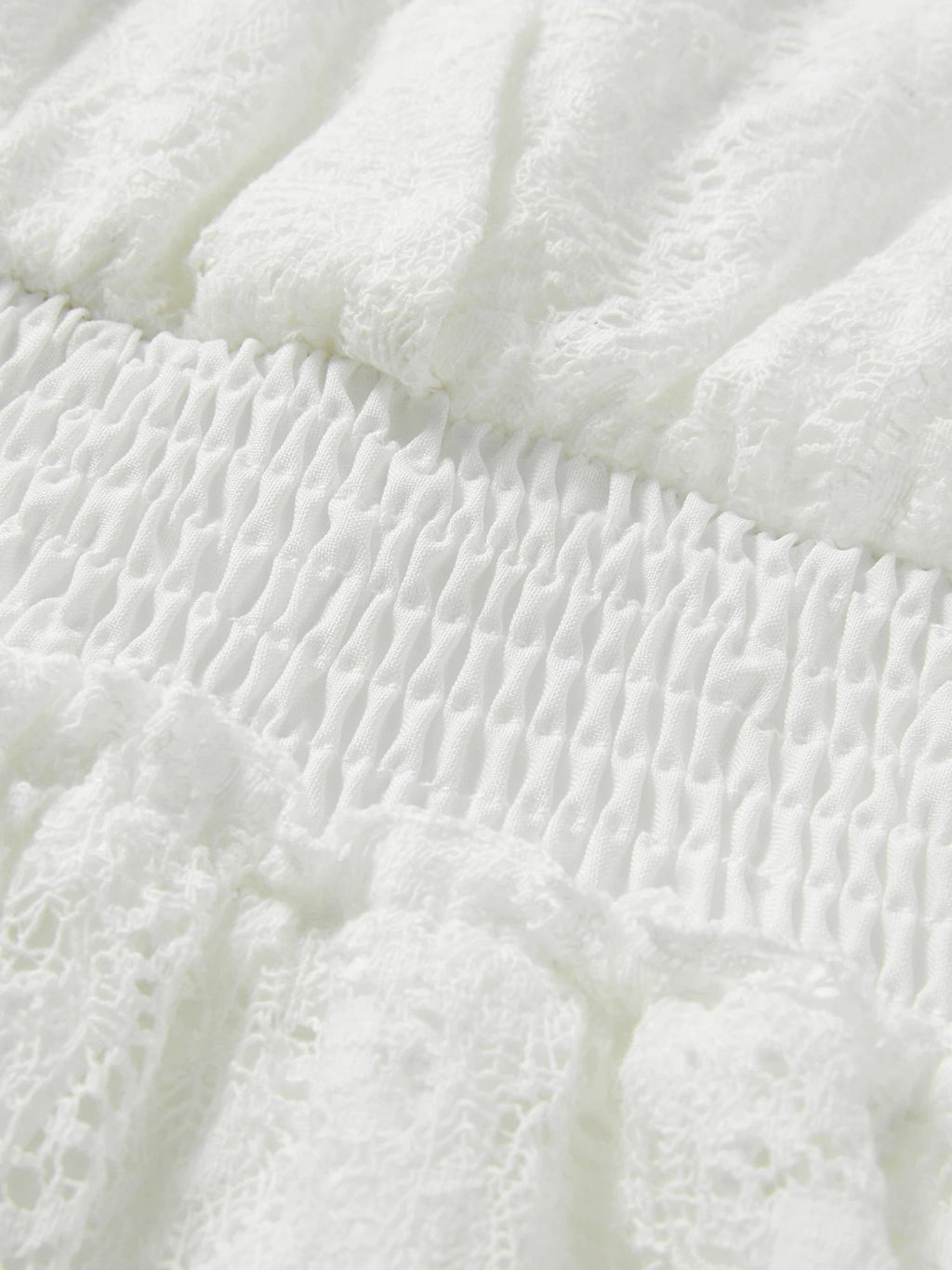 Vit Spets Tunika Strandklänning – Halvlånga Ärmar, Elegant Bodycon - STILUNA