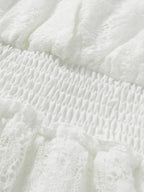 Vit Spets Tunika Strandklänning – Halvlånga Ärmar, Elegant Bodycon - STILUNA